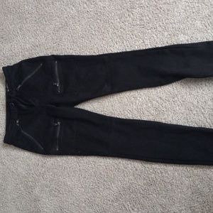 Blank NYC Black Stretch Pants/Leggings with Zippers.